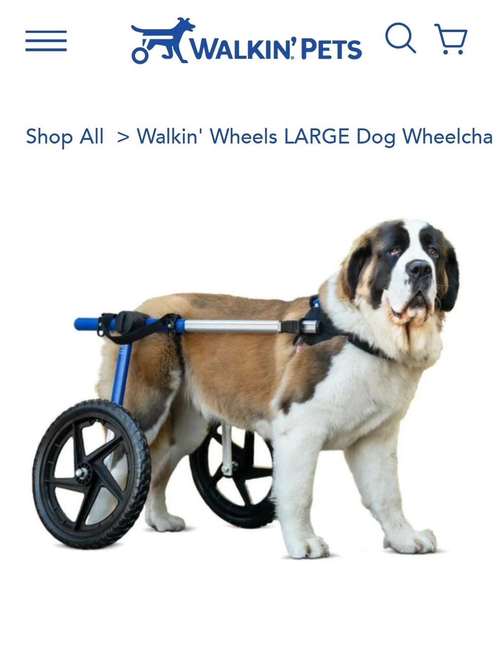 Large Dog Wheelchair - Blue